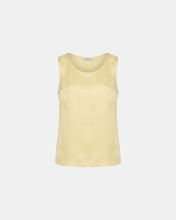 Top Toy Top en viscose satiné sans manches mimosa ZAPA
