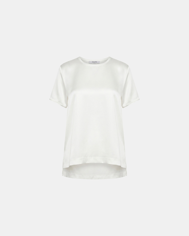 Top Touma Top en viscose satiné écru ZAPA