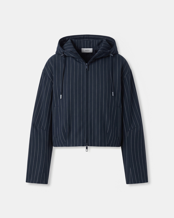 Blouson Blake Blouson court à capuche bleu marine rayé ZAPA