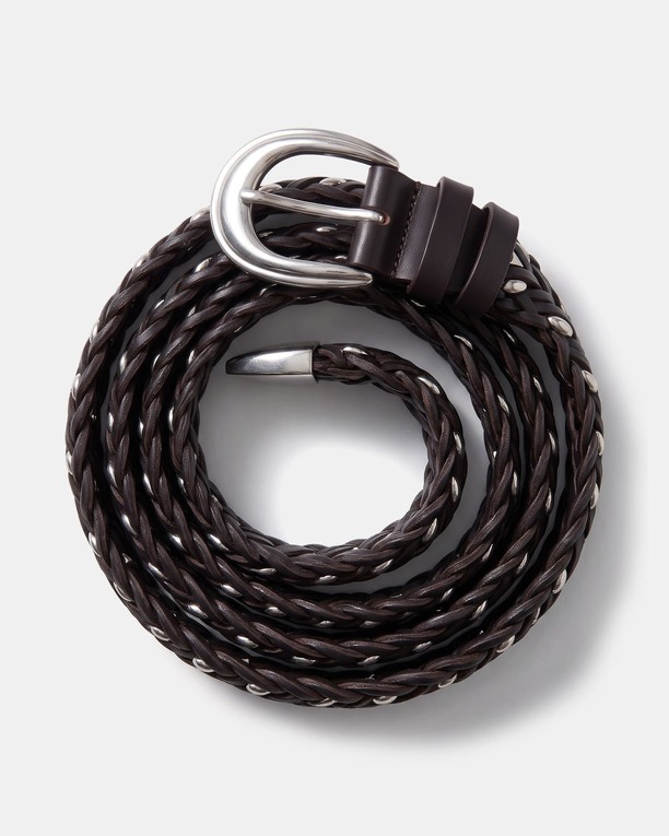 Ceinture Crown Ceinture tressée en cuir chocolat ZAPA