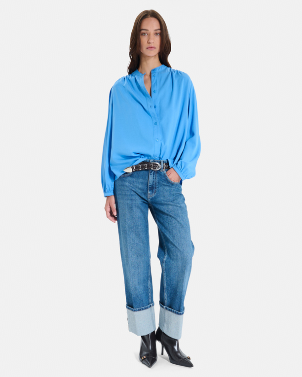 Chemise Curtis Chemise en fibre de bambou à manches longues bleu ZAPA