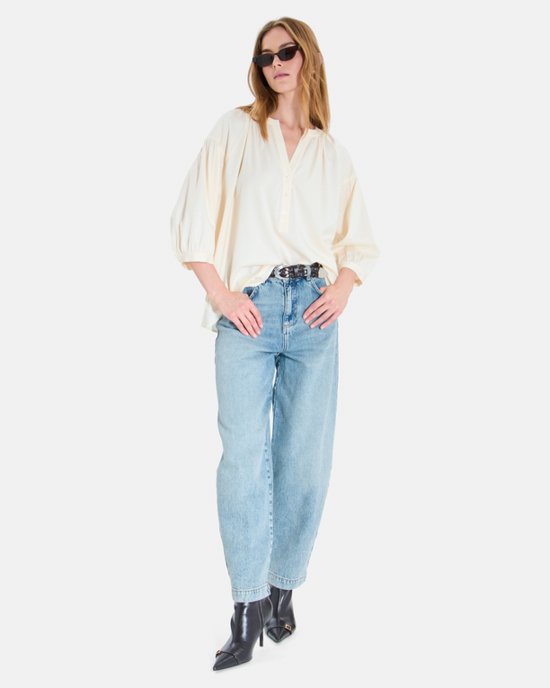 Chemise Cora Chemise ample en laine crème ZAPA