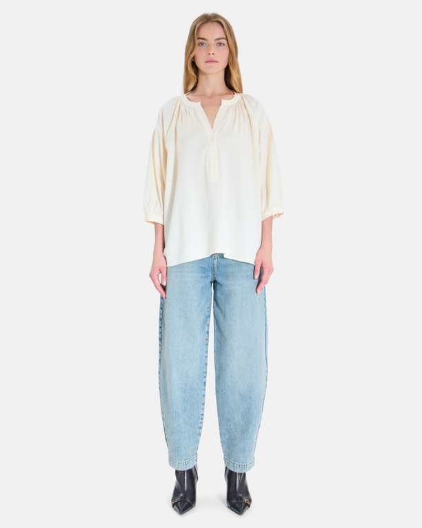 Chemise Cora Chemise ample en laine crème ZAPA