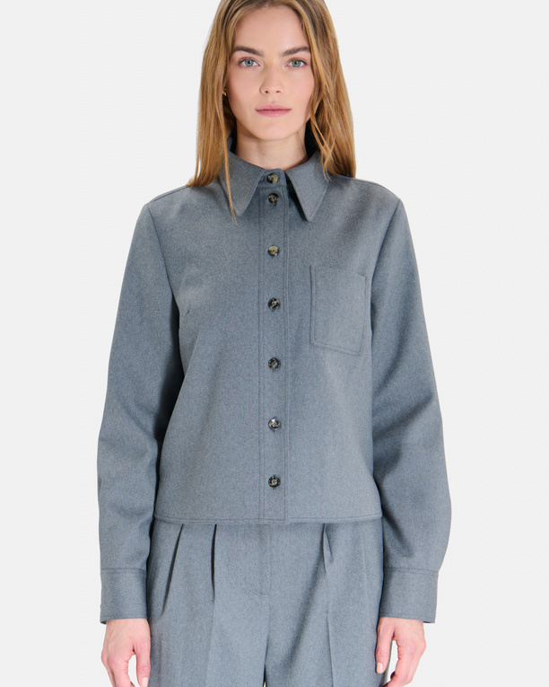 Chemise Conie Chemise grise moderne à col classique ZAPA