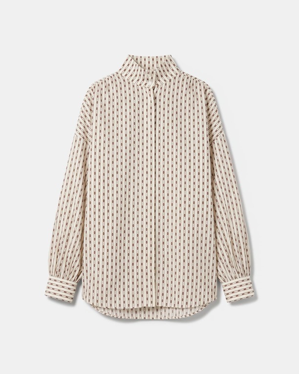 Chemise Clyde Chemise fluide imprim&eacute; g&eacute;om&eacute;trique beige ZAPA