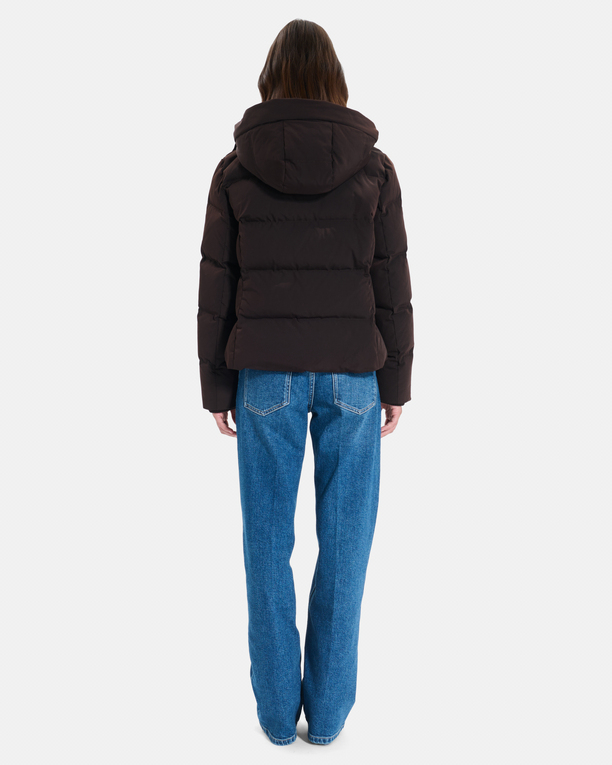 Doudoune Daliane Doudoune courte chocolat à capuche ZAPA