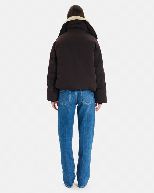Doudoune Blondie Blouson chocolat court matelassé col montant ZAPA