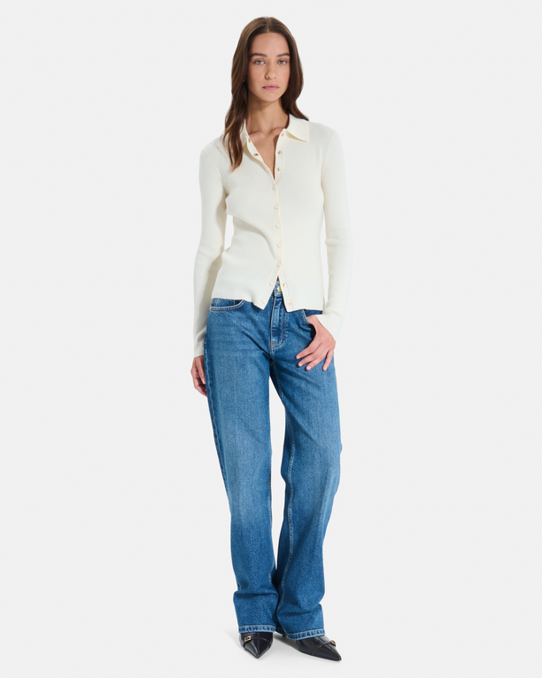Gilet Gally Gilet boutonné en maille crème ZAPA