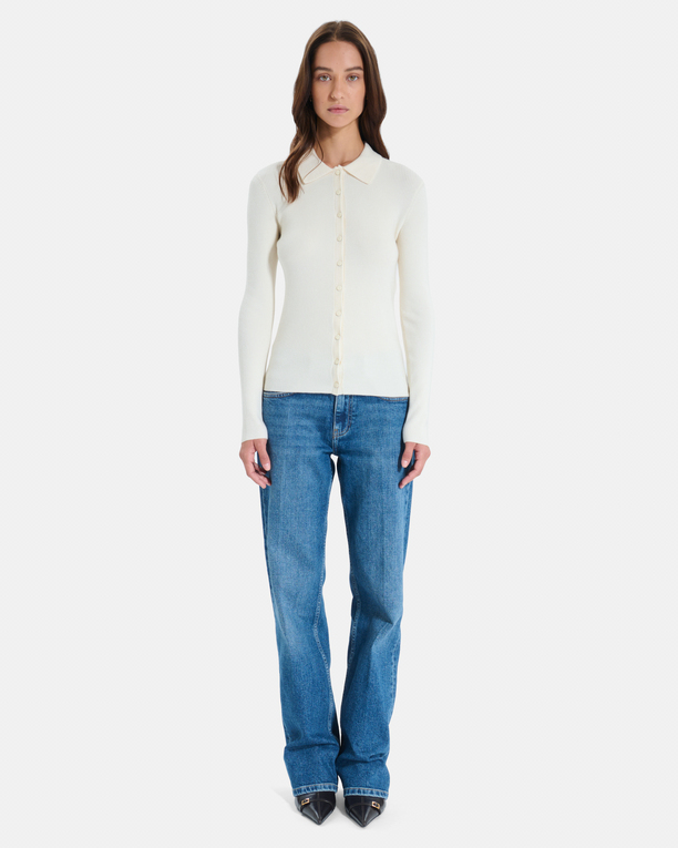 Gilet Gally Gilet boutonné en maille crème ZAPA