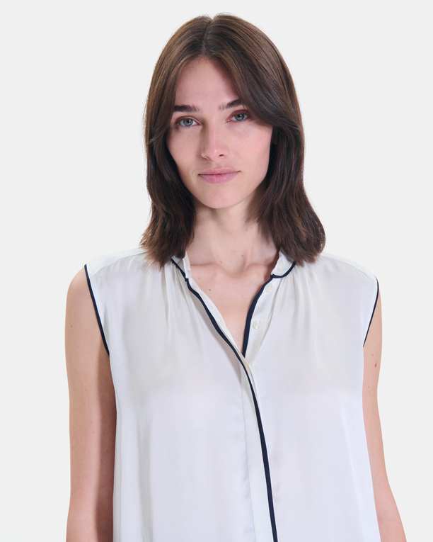 Top Toby Top sans manches écru en viscose ZAPA