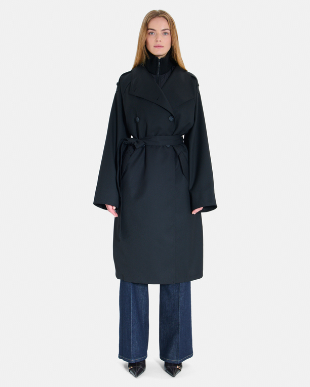 Trench Tybalt Trench-coat long noir à double boutonnage ZAPA