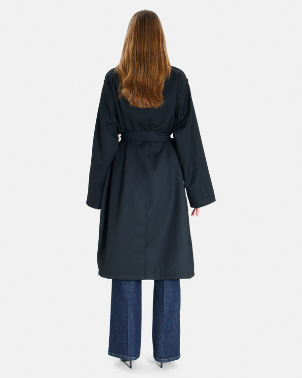 Trench Tybalt Trench-coat long noir à double boutonnage ZAPA