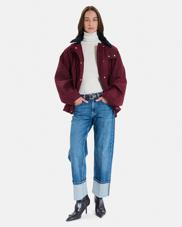 Trench Telmi Trench coat rouge carmin en coton ZAPA