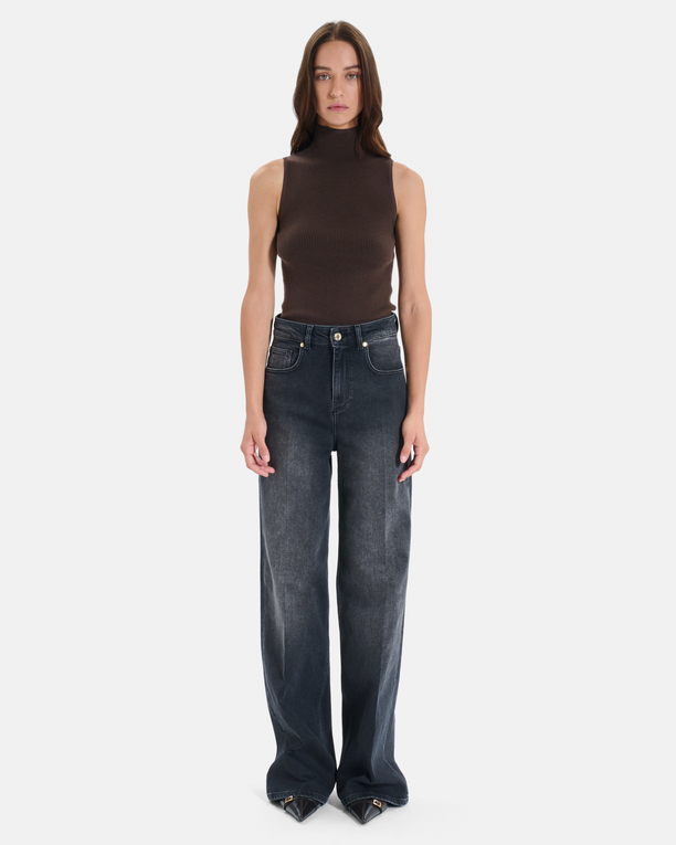 Jean Pamover Jean wide leg en coton noir ZAPA