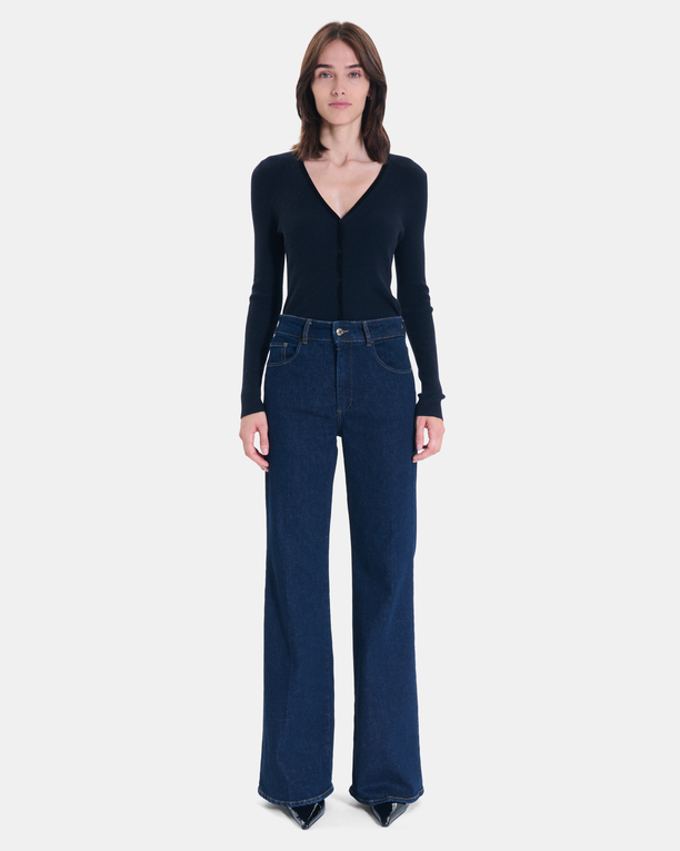 Jean New Jessie Jean palazzo en coton bleu brut ZAPA