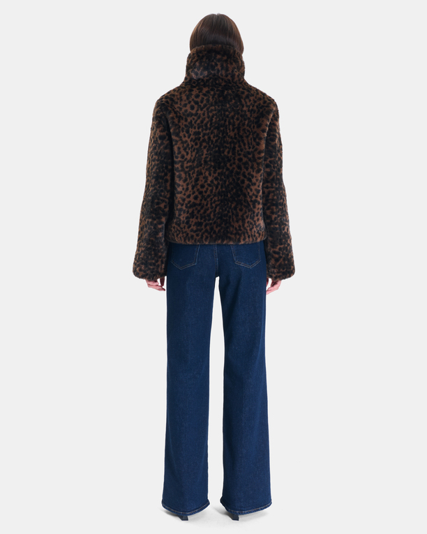 Manteau Mia Manteau court zippé imprimé léopard ZAPA