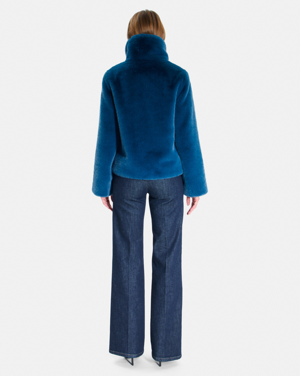 Manteau Mia Manteau zippé à col montant indigo ZAPA