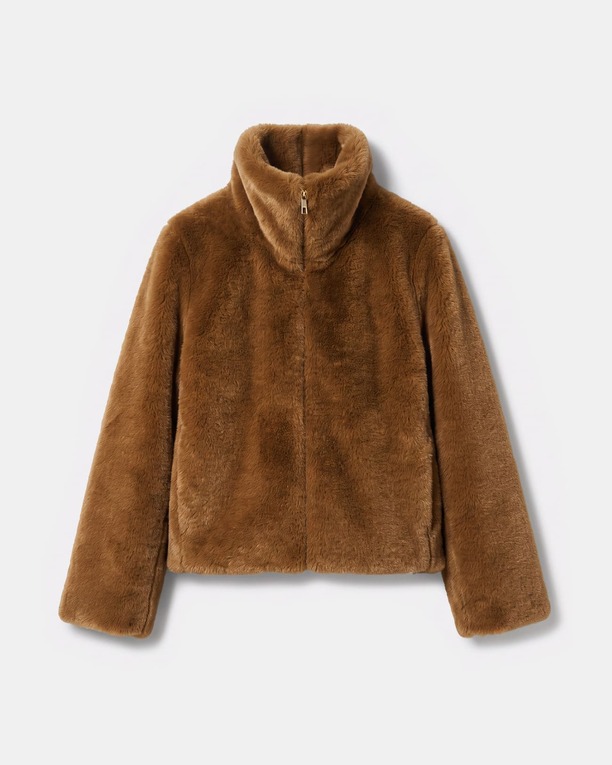 Manteau Mia Manteau court zippé couleur tabac ZAPA