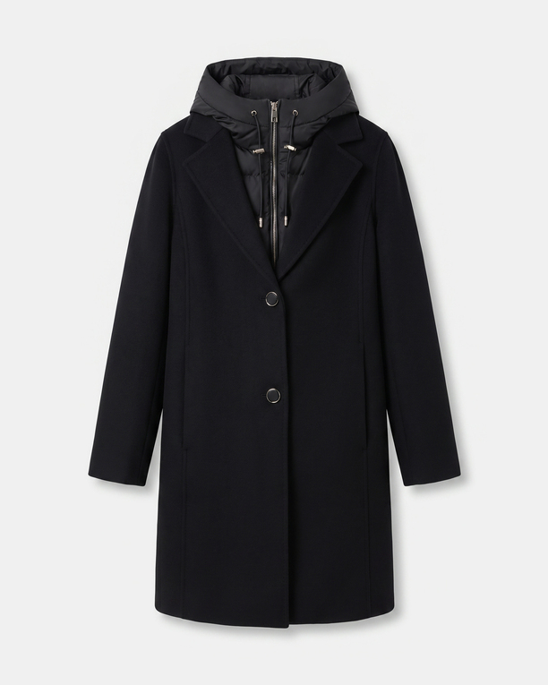 Manteau Mayra Manteau long en laine à capuche amovible ZAPA