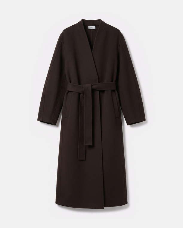 Manteau Melvyne Manteau long chocolat en laine ZAPA
