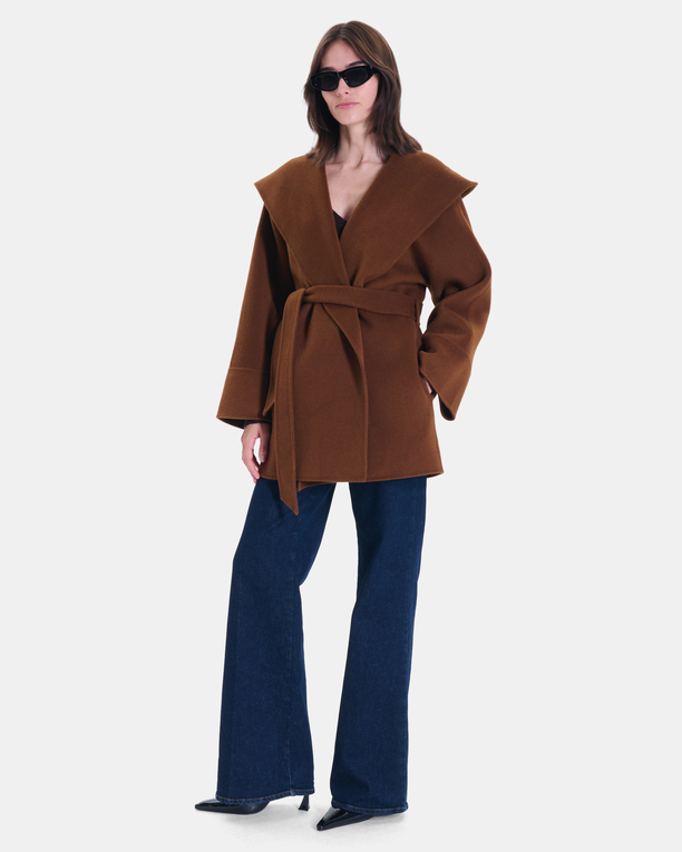 Manteau Maylone Manteau oversize tabac en laine ZAPA
