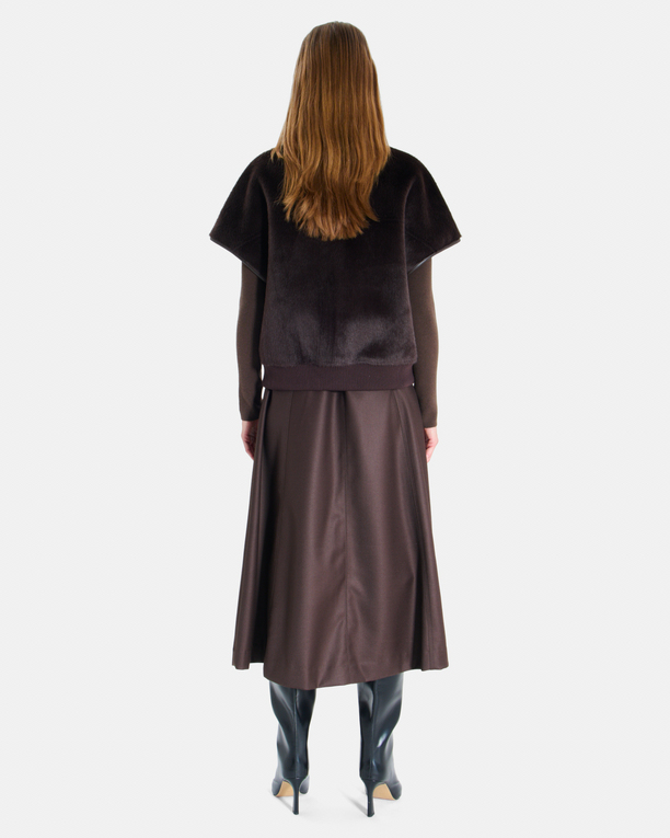 Manteau Charles Cape chocolat à col montant ZAPA