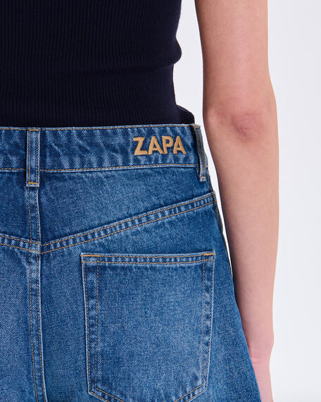 Jean bermuda jean en coton bleu zapa
