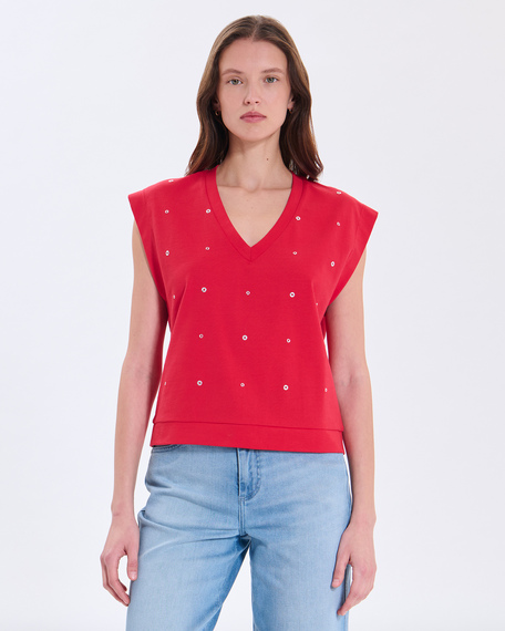 Top trisha top en coton framboise zapa