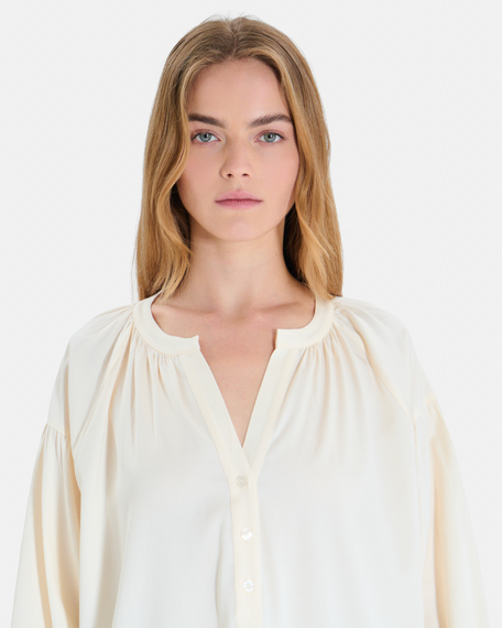 Chemise cora chemise ample en laine cr&egrave;me zapa
