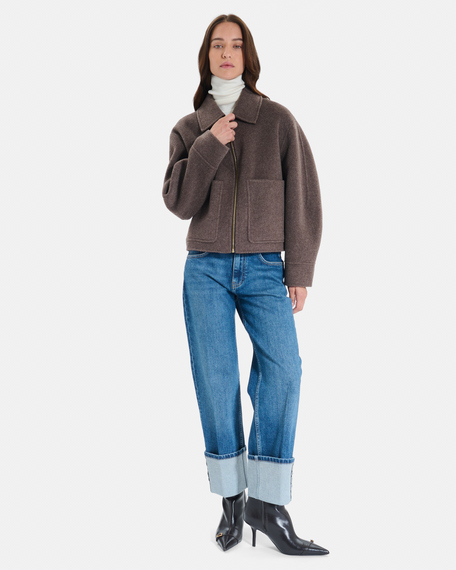 Manteau moby manteau court en laine r&eacute;versible zapa