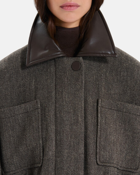 Manteau marilou manteau en laine noisette zapa