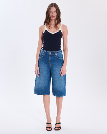 Jean Bermuda Jean en coton bleu ZAPA