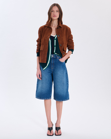 Jean Bermuda Jean en coton bleu ZAPA