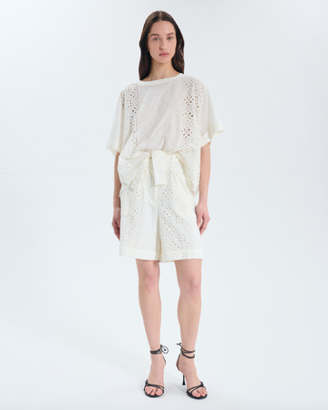 Short Savanna Short blanc &agrave; taille haute ZAPA