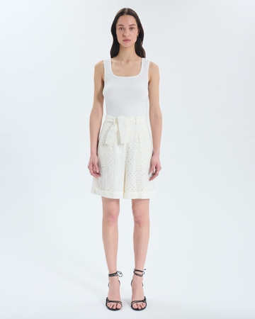 Short Savanna Short blanc &agrave; taille haute ZAPA