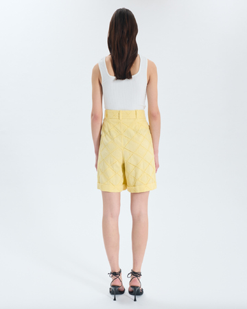 Short Savanna Short jaune &agrave; taille haute ZAPA