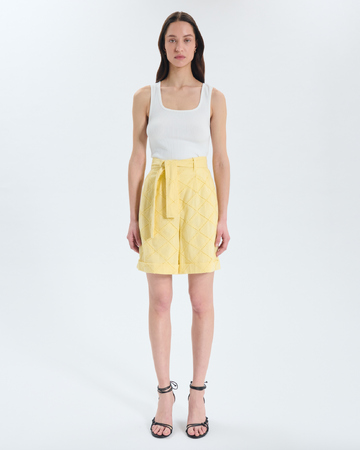 Short Savanna Short jaune &agrave; taille haute ZAPA