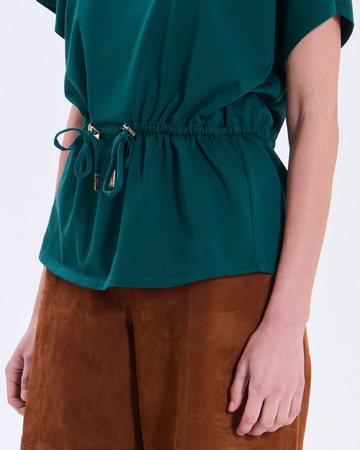 Top Toria Top vert en coton à taille resserrée ZAPA
