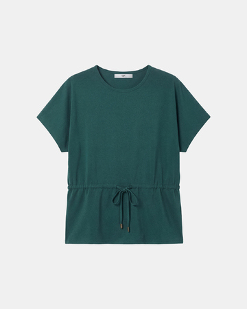 Top Toria Top vert en coton à taille resserrée ZAPA