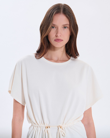 Top Toria Top écru en coton à taille resserrée ZAPA