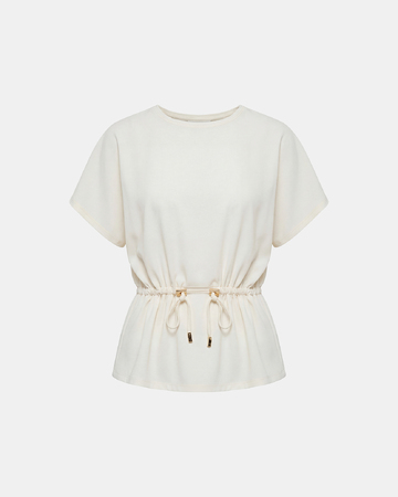Top Toria Top écru en coton à taille resserrée ZAPA