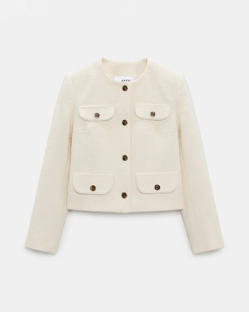 Veste Valsa Veste en tweed &eacute;cru ZAPA