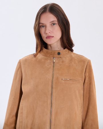 Veste Vanessa Veste en cuir suédé beige ZAPA