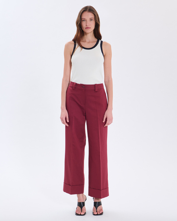 Pantalon Parly Pantalon en coton bio lie de vin ZAPA