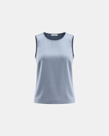 Top Toy Top en viscose satiné sans manches bleu denim ZAPA