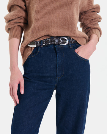 Ceinture Crown Ceinture tressée en cuir chocolat ZAPA