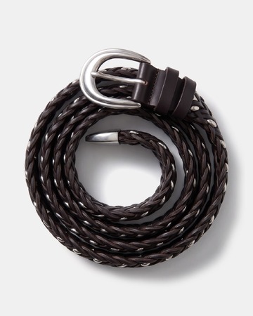 Ceinture Crown Ceinture tressée en cuir chocolat ZAPA