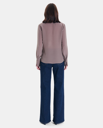 Chemise Calvyn Chemise en soie à manches longues brume ZAPA