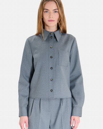Chemise Conie Chemise grise moderne à col classique ZAPA