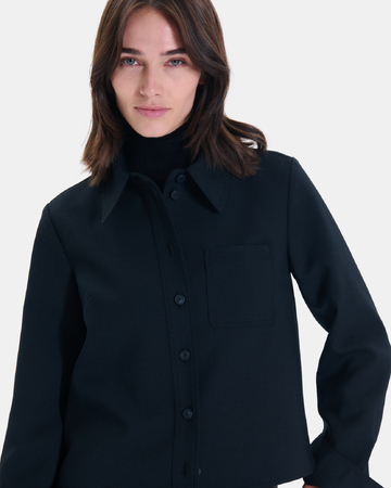 Chemise Conie Chemise noire moderne à col classique ZAPA